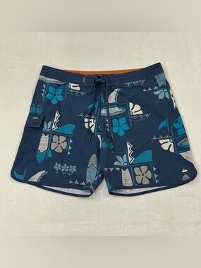 Quiksilver Waterman Collection Aloha Hawaiian Style Swim Trunks Board Shorts 40